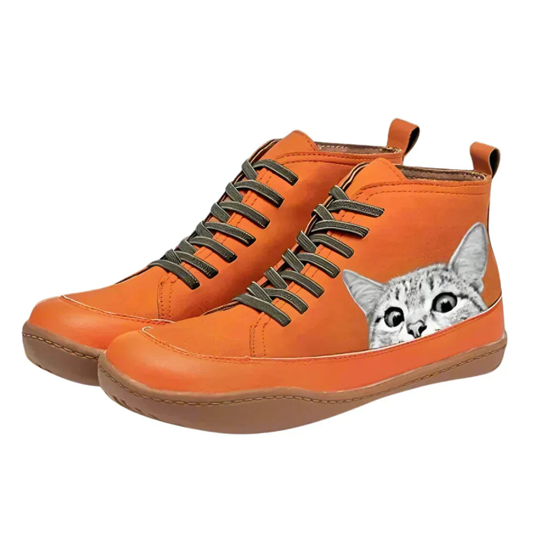 Luna® | Leather Ankle Boots for Cat Lovers