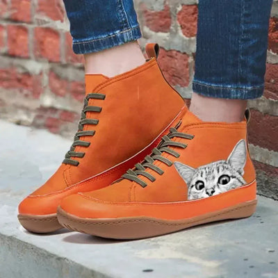 Luna® | Leather Ankle Boots for Cat Lovers