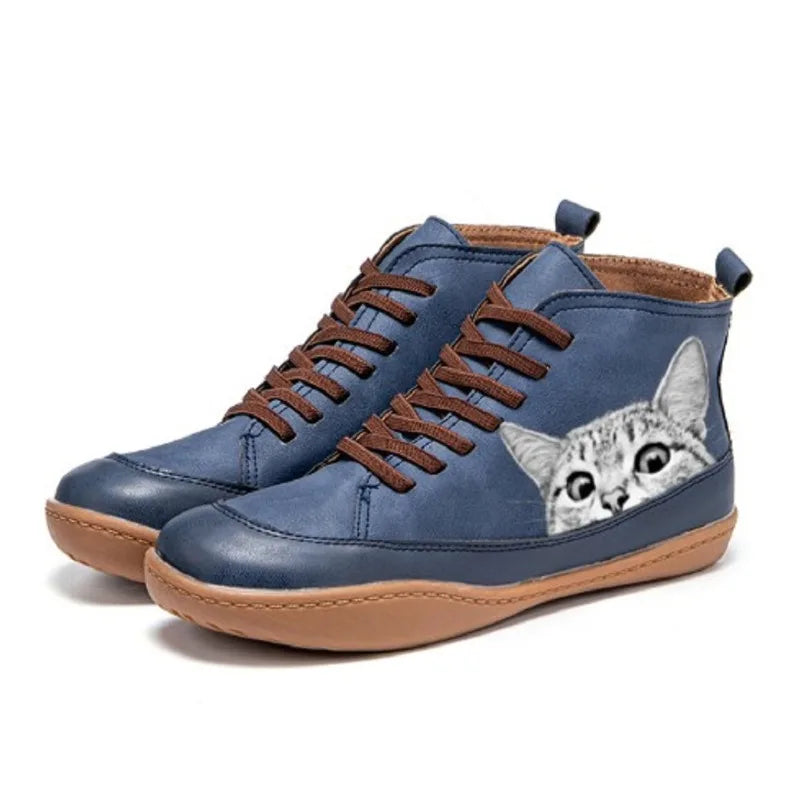 Luna® | Leather Ankle Boots for Cat Lovers