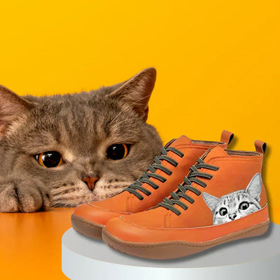 Luna® | Leather Ankle Boots for Cat Lovers